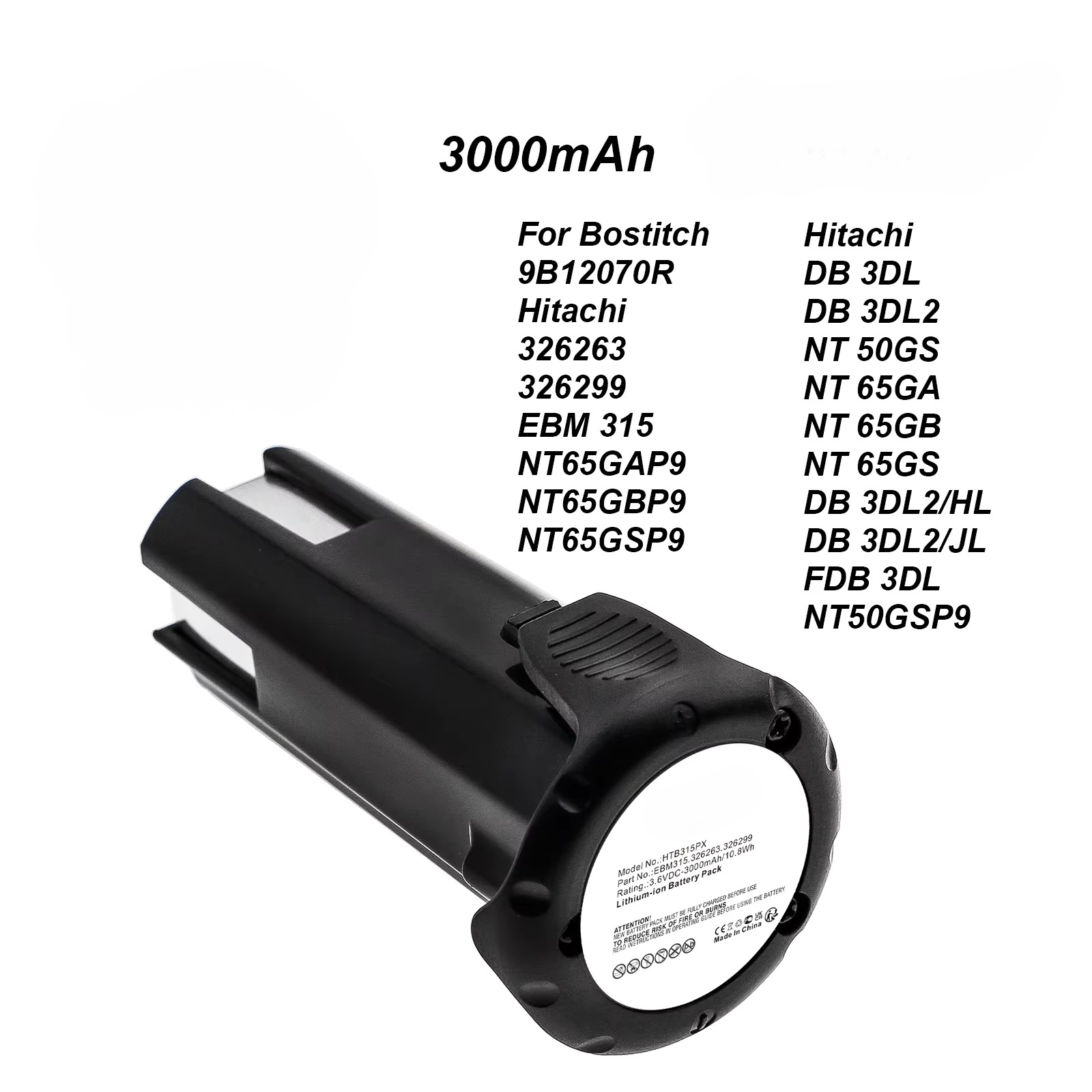 Power Tools Hitachi - 3000mAh Lithium Ion Replacement Battery for