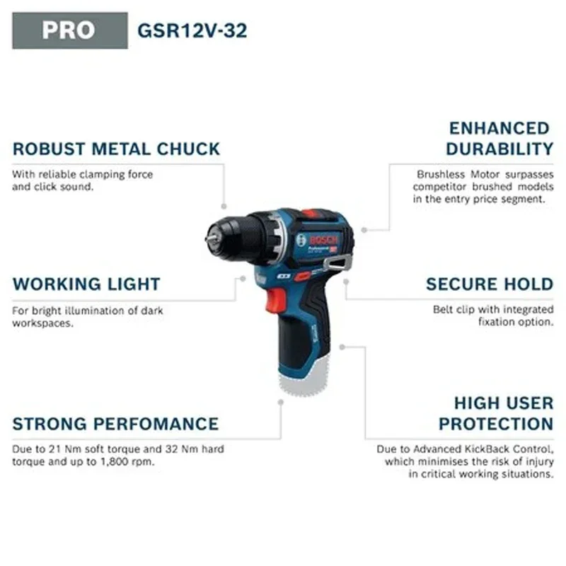 Bosch GSR 12V-32 Brushless Cor - Power Tools Bosch 评论和价格